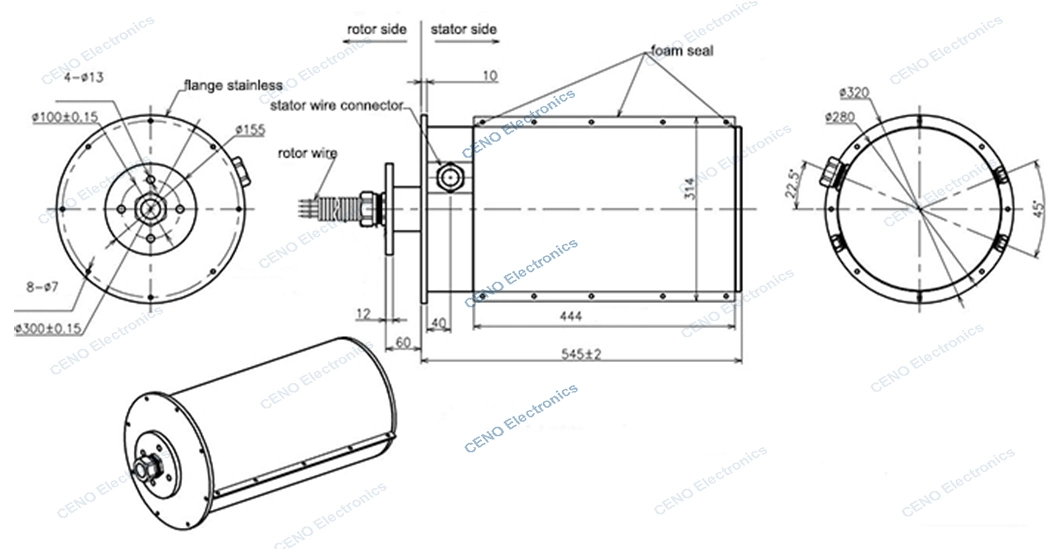 High temperature slip ring for industrial application