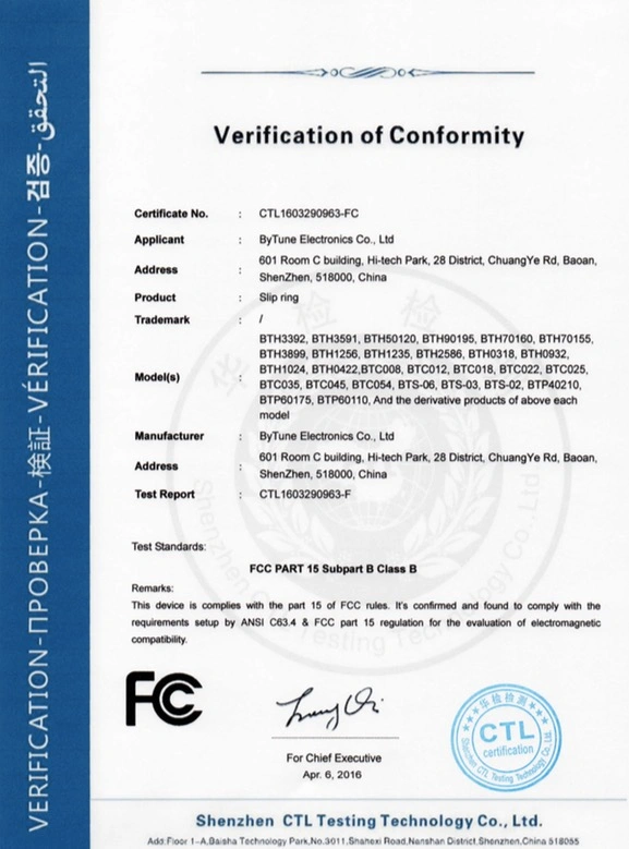 Flexible Solution for Customized Slip Rings with CE FCC RoHS ISO Certification