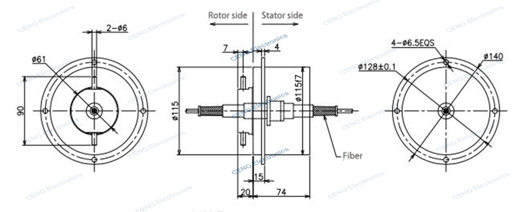 Fiber optic rotary joint for continuous oil filling truck ( single &amp; multi mode )